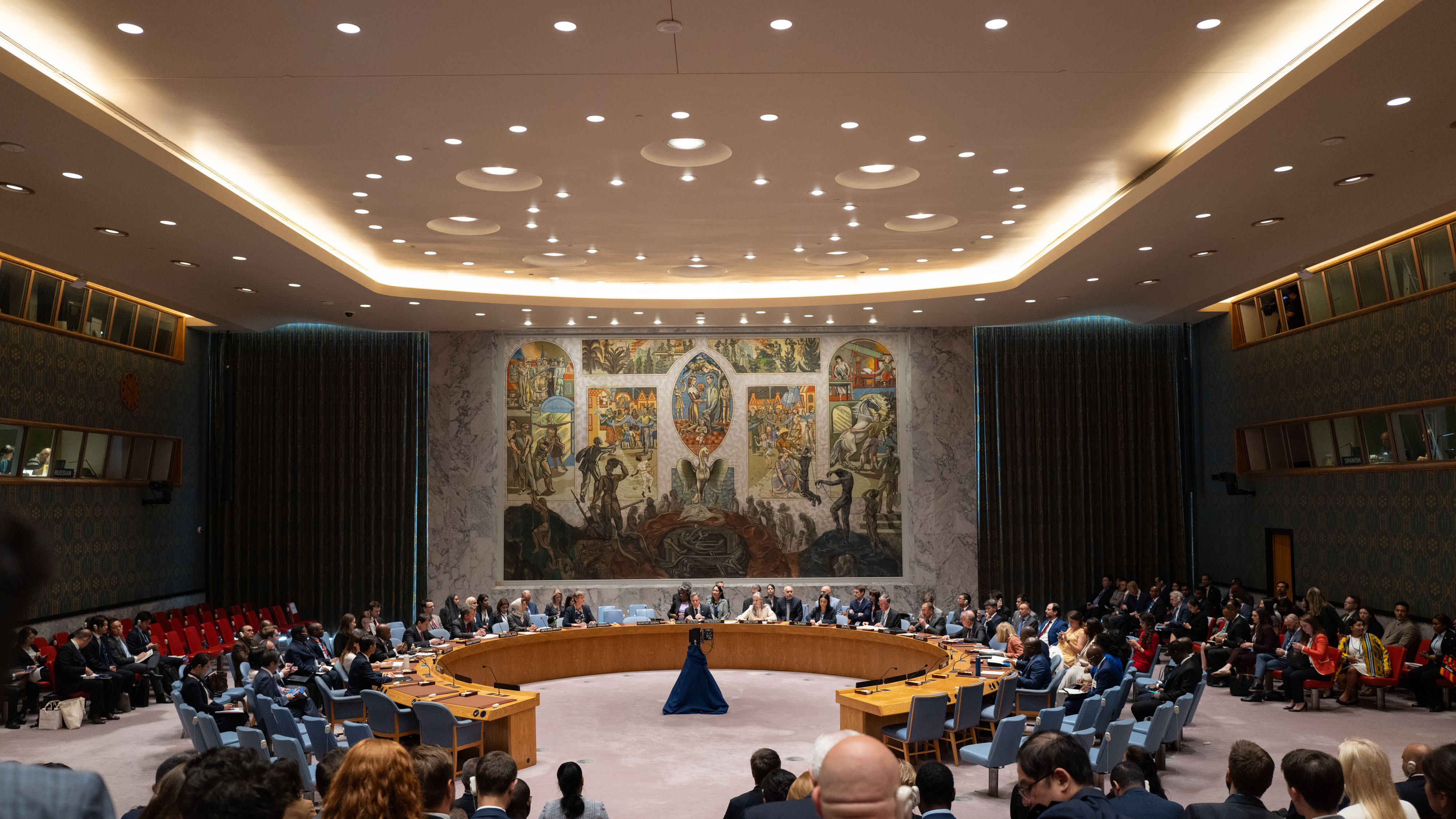 "A high-level meeting in the United Nations Security Council chamber in New York."