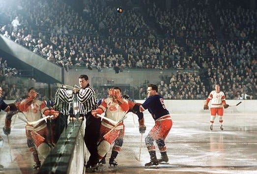 Professional hockey before helmets. Protection was limited, and vulnerability was part of the environment where an unwritten code once ruled
